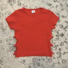 ZARA リブ 半袖Tシャツ