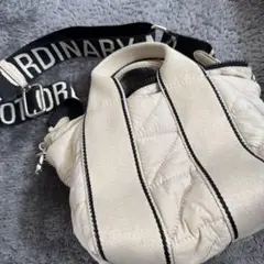 ZARA アイボリー キルティング ショルダーバッグ