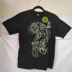 NR　虎　デザイン Tシャツ Lサイズ ブラック KING　皇　光る