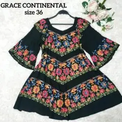 GRACE CONTINENTAL 36 刺繍 花柄 チュニックワンピース 新品