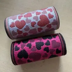 畳縁　ピンクのハート2種(各1m)ハンドメイド