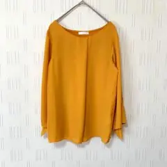 DRESKIPドレスキップ　長袖ブラウス　ビタミンカラー　袖リボン　差し色　M
