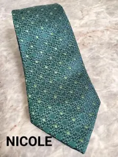 新品★完全未使用★NICOLE ニコル 緑 ドット silk100%ネクタイ