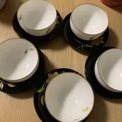 花柄陶器湯飲み5個セット