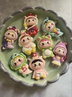 着ぐるみマスコット 8体セット 硬質パーツ 中華雑貨風 ゆめかわ ガチャ風