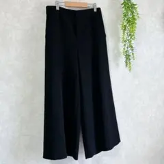 【エンスウィート】黒ワイドパンツ 2 ガウチョパンツ 美脚 シンプル