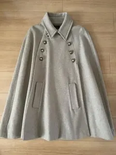 A.P.C. アーペーセー ウール グレンチェック ケープコート ポンチョ ケープ コート JAPAN MODE グレンチェック グレー ファー