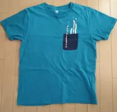 ターコイズ ポケット付き Tシャツ