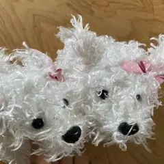 GANZ Webkinz ホワイトテリア ぬいぐるみ リボン付 2体