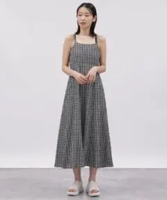 ラコレ　シボチェック　キャミワンピース