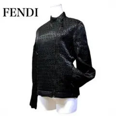 【未着用 極美品】FENDI ジャケット ズッカ 黒 コート ジップ ブラック