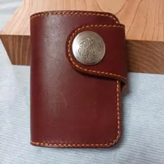 オイルレザー茶　ショートウォレット
