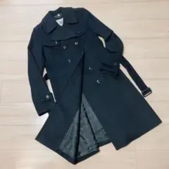 バーバリーロンドン ウール カシミヤ ロングコート 黒/ブラック