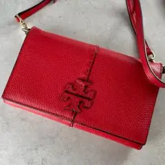 ✨美品✨トリーバーチ　ショルダーバッグ 2way マックグロー　レザー　財布　赤