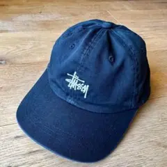 stussy ステューシー 6パネル キャップ 黒 ブラック シンプル ロゴ