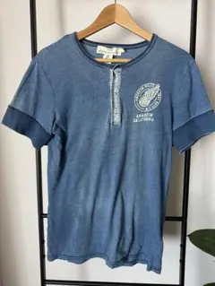 ダメージ加工ヘンリーネック Tシャツ