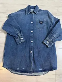 ⭐︎美品⭐︎ PRADA クロップド デニム ジャケット Prada プラダ クロップド デニムジャケット | ブルー | FARFETCH JP