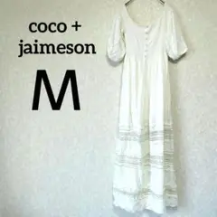一点物✨coco + jaimeson【Ｍ】 ホワイト レースロング ワンピース