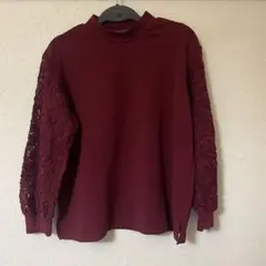 レンガ色　カットソー　袖レース　ジャージ素材　レディース　L オットー　OTTO
