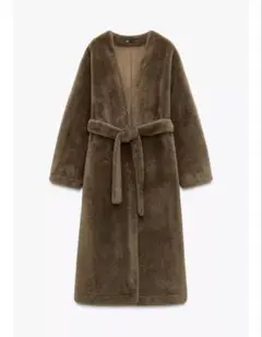 新品タグ付　今季ZARA ZW COLLECTION フェイクファーロングコート