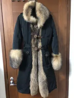 最上級 モンクレール 茶タグ ファーダウン 2 黒 moncler