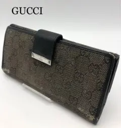 GUCCI グッチ 長財布 ブランド ブラウン Wホック GG柄 メンズ