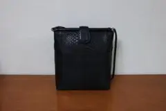 ヘビ柄 ブラック ショルダーバッグ