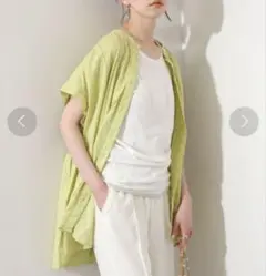 スローブイエナ　ジャガードフレンチスリーブシャツ