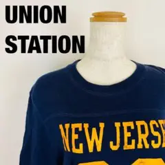 UNION STATIONビッグロゴ入り七分袖スウェットTシャツ【A-50】
