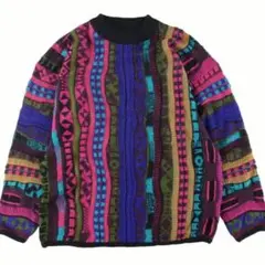 90's 古着 Angenie クージー風 アクリルニットセーター 3Dニット
