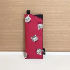 メガネケース　ねこ柄　ピンク　ハンドメイド