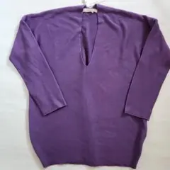 2〈新品〉Doux archives ニット Vネック パープル フリーサイズ