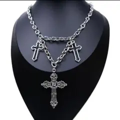 新品　トリプルクロス　シンプル　グランジチェーン　ゴシック　ロック　ユニセックス