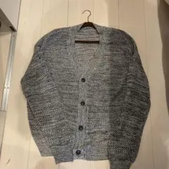 confirmグレー系 Vネック カーディガン L
