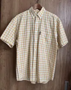 Munsingwear 半袖ボタンダウンシャツ オレンジチェック