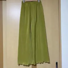 美品 プリーツパンツ イエロー グリーン エイミーパールバイパウダーシュガー