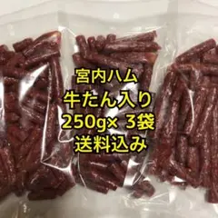 大人気‼️宮内ハム 牛たん入りドライソーセージ250g×3袋
