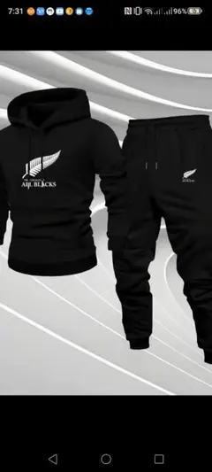 All Blacks フーディーとパンツセット ブラックMサイズ