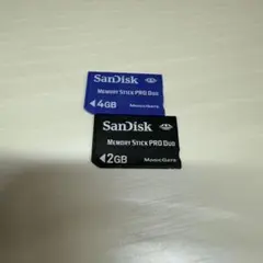 メモリースティックデュオ　 4GBと2GB SanDisk