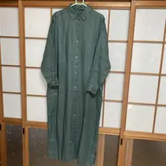 URBAN RESEARCH DOORS リネンシャツワンピース グリーン