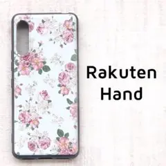 Rakuten Hand ケース カバー 白 花 ローズ