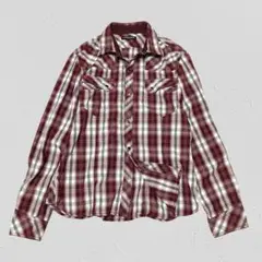 HIDEAWAYS NICOLE♡メンズチェックシャツ　ワイヤーエリ　46