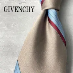 美品 GIVENCHY ジバンシー ストライプ レジメンタル ネクタイ ブロンズ