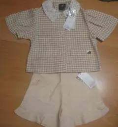 モイモルン　チェック　シャツ　パンツ　ズボン　短パン　セット