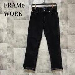 【FRAMeWORK】裾スリットデニムクロップドパンツ