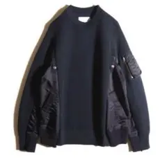 sacai ドッキングスウェット ブラック サイズ4
