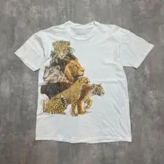 90s アニマル柄 ライオン Tシャツ ヴィンテージ シングルステッチ