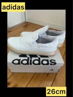 【美品】adidas アディダス スリッポンスニーカー 白 26.0cm 箱付き