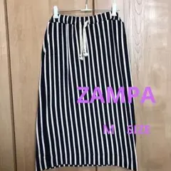 ZAMPA ザンパ タイトスカート ストライプ ウエストゴム 綿100% M