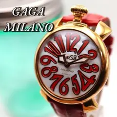 美品 GaGaMILANO ホワイトシェル マヌアーレ 40mm 腕時計 542